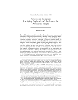 Persecution Complex: Justifying Asylum Law`s
