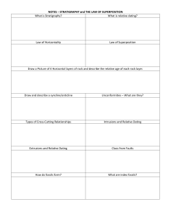 NOTES &ndash; STRATIGRAPHY and THE LAW OF SUPERPOSITION