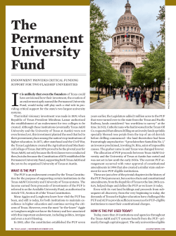 The Permanent University Fund - The Association of Former Students