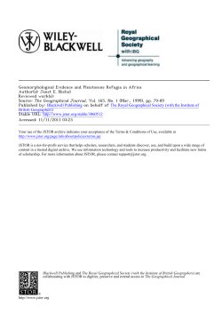 Geomorphological Evidence and Pleistocene Refugia in Africa