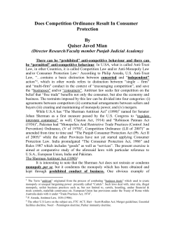 Does Competition Ordinance Result In Consumer Protection By
