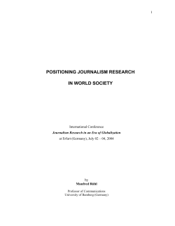 Journalism Research in an Era of Globalization