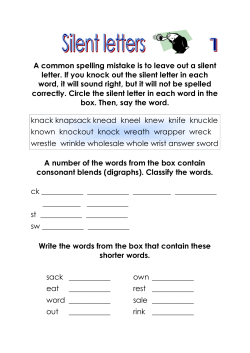 A common spelling mistake is to leave out a silent letter. If you knock