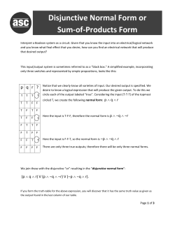 Disjunctive Normal Form or Sum-of