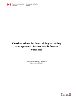 Considerations for determining parenting arrangements: factors that