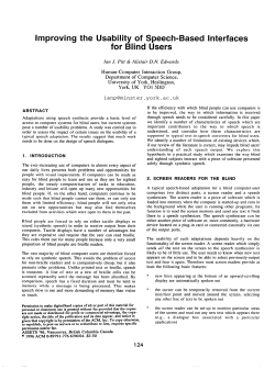 Improving the Usability of Speech-Based Interfaces for Blind Users