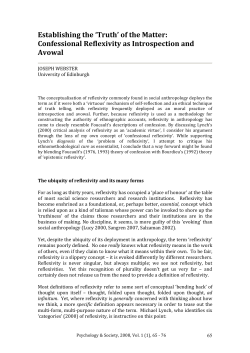 Establishing the `Truth` of the Matter: Confessional