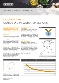 cavamax&reg; w6 &ndash; stable oil-in-water emulsions