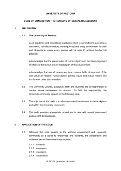 Code of conduct on the handling of sexual harassment
