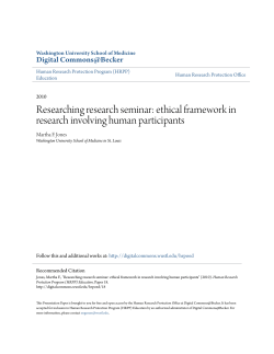 ethical framework in research involving human participants