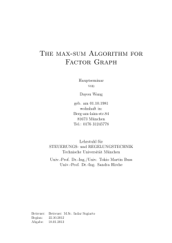 The max-sum Algorithm for Factor Graph