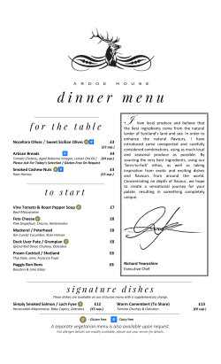 A separate vegetarian menu is also available upon request.