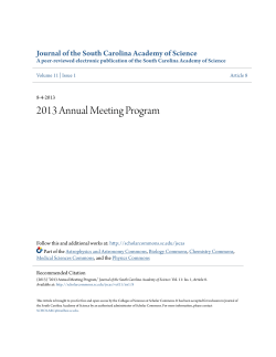 2013 Annual Meeting Program - Scholar Commons