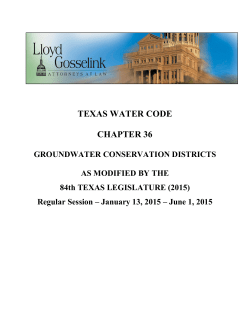 TEXAS WATER CODE CHAPTER 36