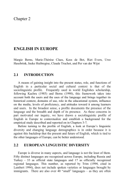 Chapter 2 ENGLISH IN EUROPE