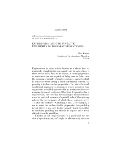 Expressivism and the Syntactic Uniformity of Declarative Sentences