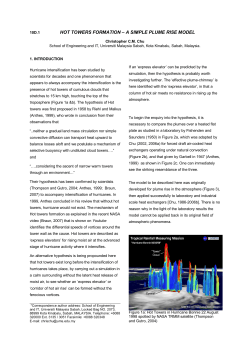 HOT TOWERS FORMATION &ndash; A SIMPLE PLUME RISE MODEL