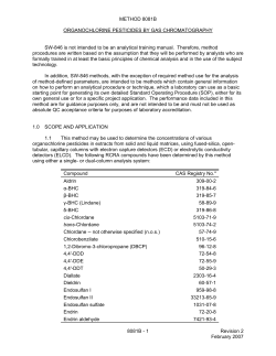 Method 8081B: Organochlorine Pesticides by Gas