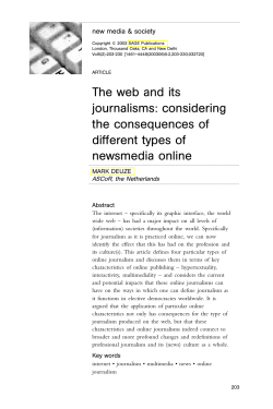 The web and its journalisms: considering the