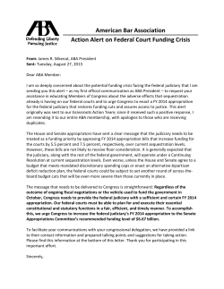 ABA Action Alert on Federal Court Funding Crisis