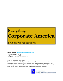 Corporate America - The University of Akron