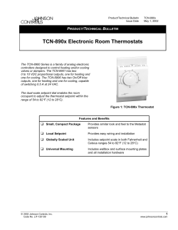 TCN-890x Electronic Room Thermostats