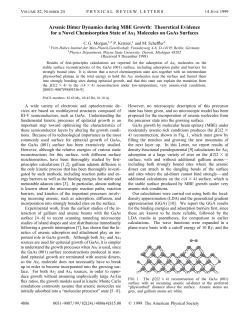 Arsenic Dimer Dynamics during MBE Growth - FHI