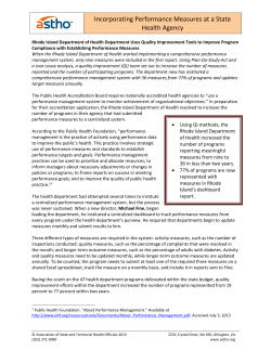 Incorporating Performance Measures at a State Health