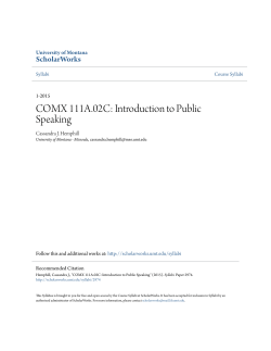 COMX 111A.02C: Introduction to Public Speaking