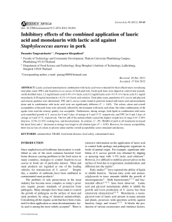 Inhibitory effects of the combined application of lauric acid and