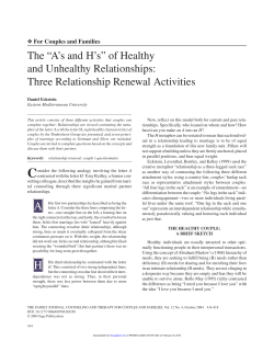 Three Relationship Renewal Activities