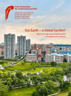 Our Earth &ndash; a Global Garden?