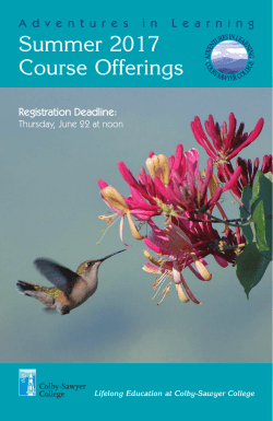 Summer 2017 Course Catalog - Colby
