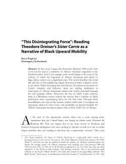 “This Disintegrating Force”: Reading Theodore Dreiser`s