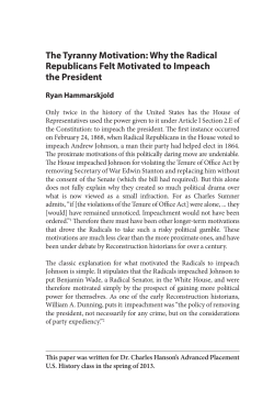 The Tyranny Motivation: Why the Radical Republicans Felt