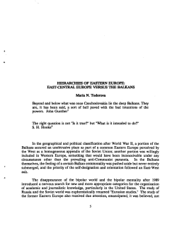 IDERARCHIES OF EASTERN EUROPE: EAST