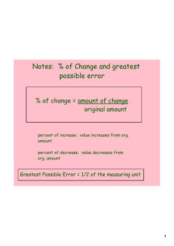 Notes: % of Change and greatest possible error