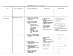 English 12: Literature and Sports