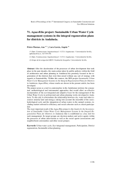 71. Aqua-Riba project: Sustainable Urban Water Cycle