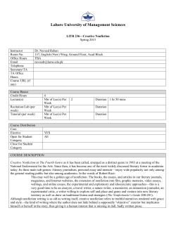 ENGL2421 - Creative Non Fiction I - Naveed