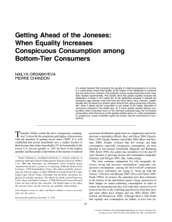 Getting Ahead of the Joneses: When Equality Increases