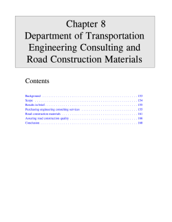 Engineering Consulting and Road Construction Materials