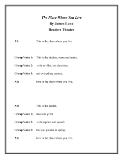 The Place Where You Live By James Luna Readers Theater