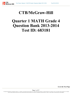 CTB/McGraw-Hill Quarter 1 MATH Grade 4 Question Bank 2013