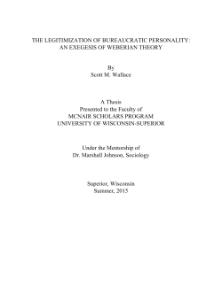 THE LEGITIMIZATION OF BUREAUCRATIC PERSONALITY: AN