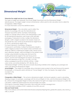 Dimensional Weight - InXpress Shipping and Logistics