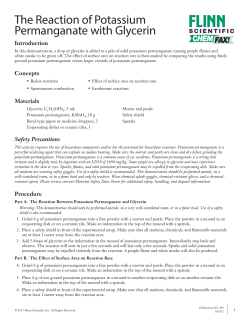 The Reaction of Potassium Permanganate with