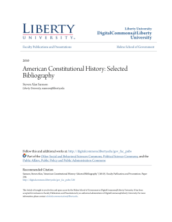 American Constitutional History: Selected Bibliography
