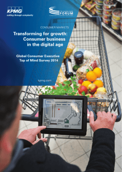 CONSUMER MARKETS Transforming for growth: Consumer