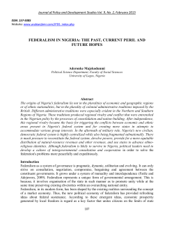 federalism in nigeria - Arabian Group of Journals